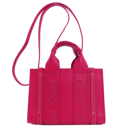 CHLOE クロエ ウッディミニ 2WAY ハンドバッグ レザー レディース 中古