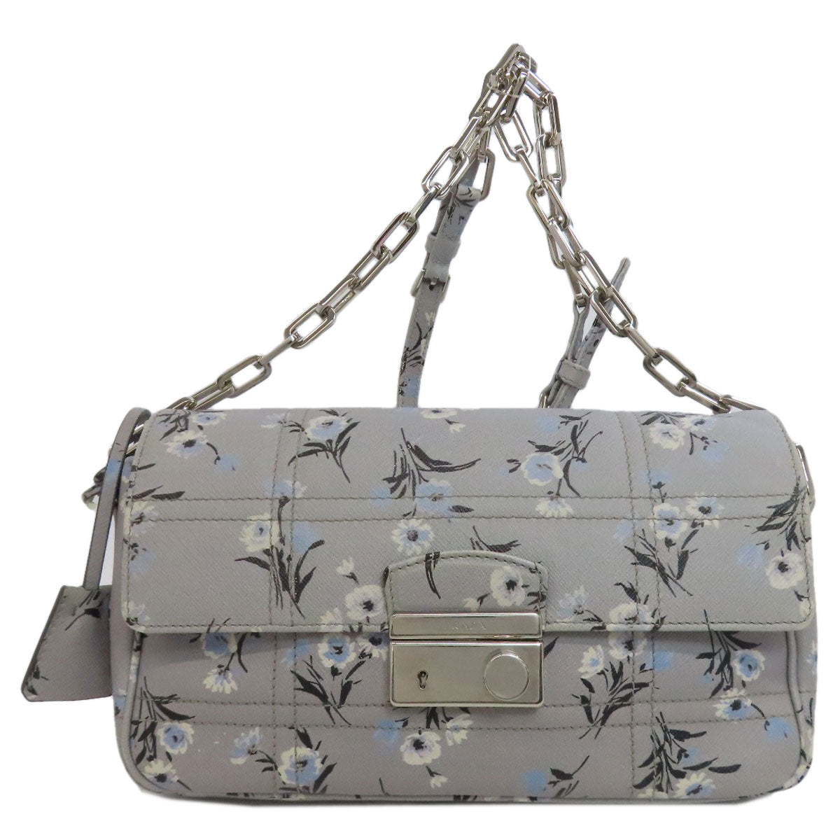 PRADA プラダ フラワーモチーフ ショルダーバッグ PVC レディース 中古