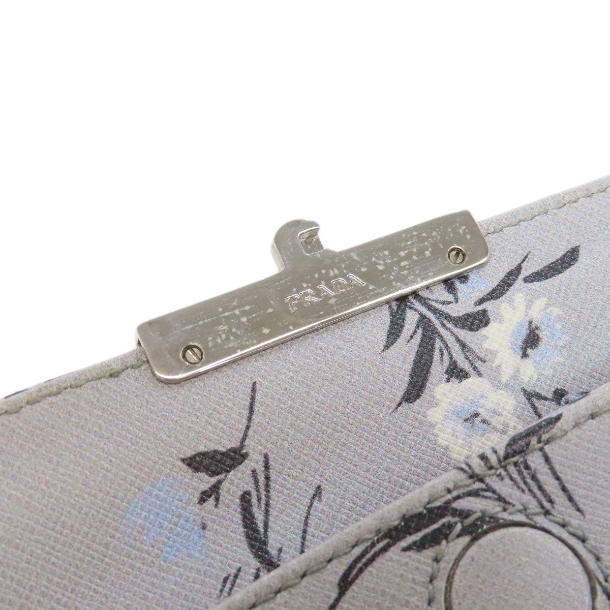 PRADA プラダ フラワーモチーフ ショルダーバッグ PVC レディース 中古