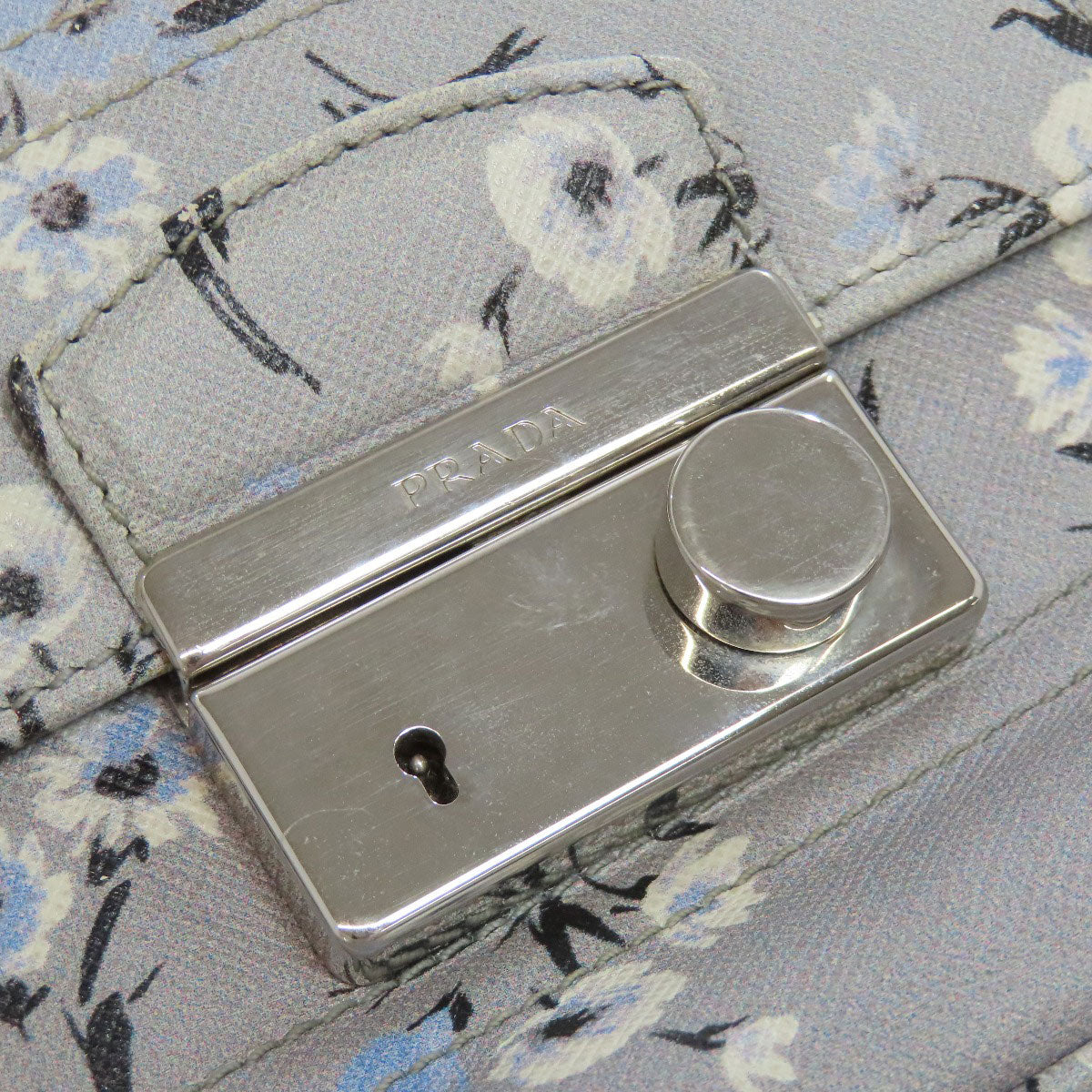 PRADA プラダ フラワーモチーフ ショルダーバッグ PVC レディース 中古