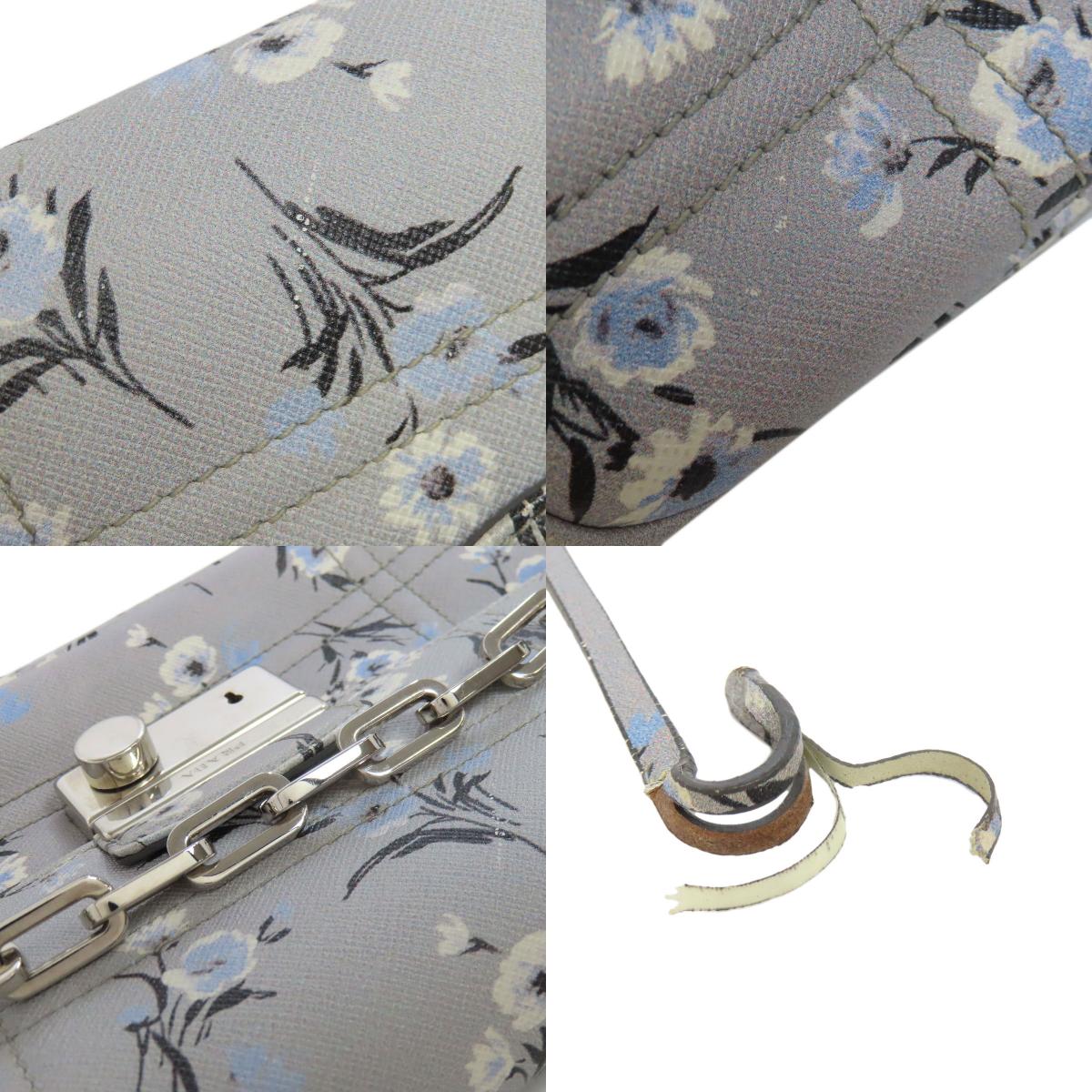 PRADA プラダ フラワーモチーフ ショルダーバッグ PVC レディース 中古