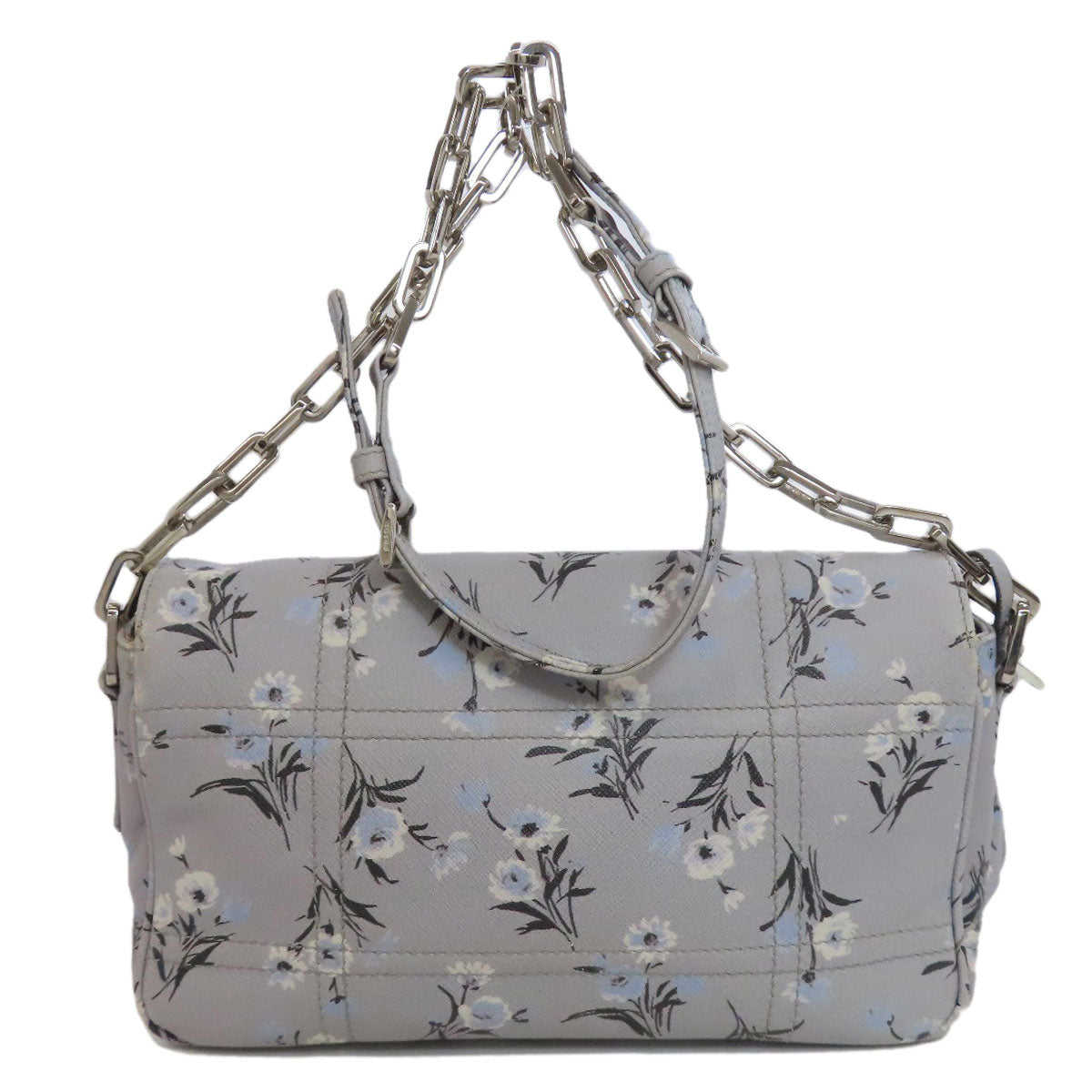 PRADA プラダ フラワーモチーフ ショルダーバッグ PVC レディース 中古