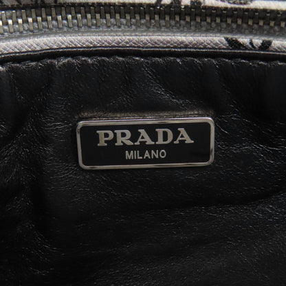 PRADA プラダ フラワーモチーフ ショルダーバッグ PVC レディース 中古