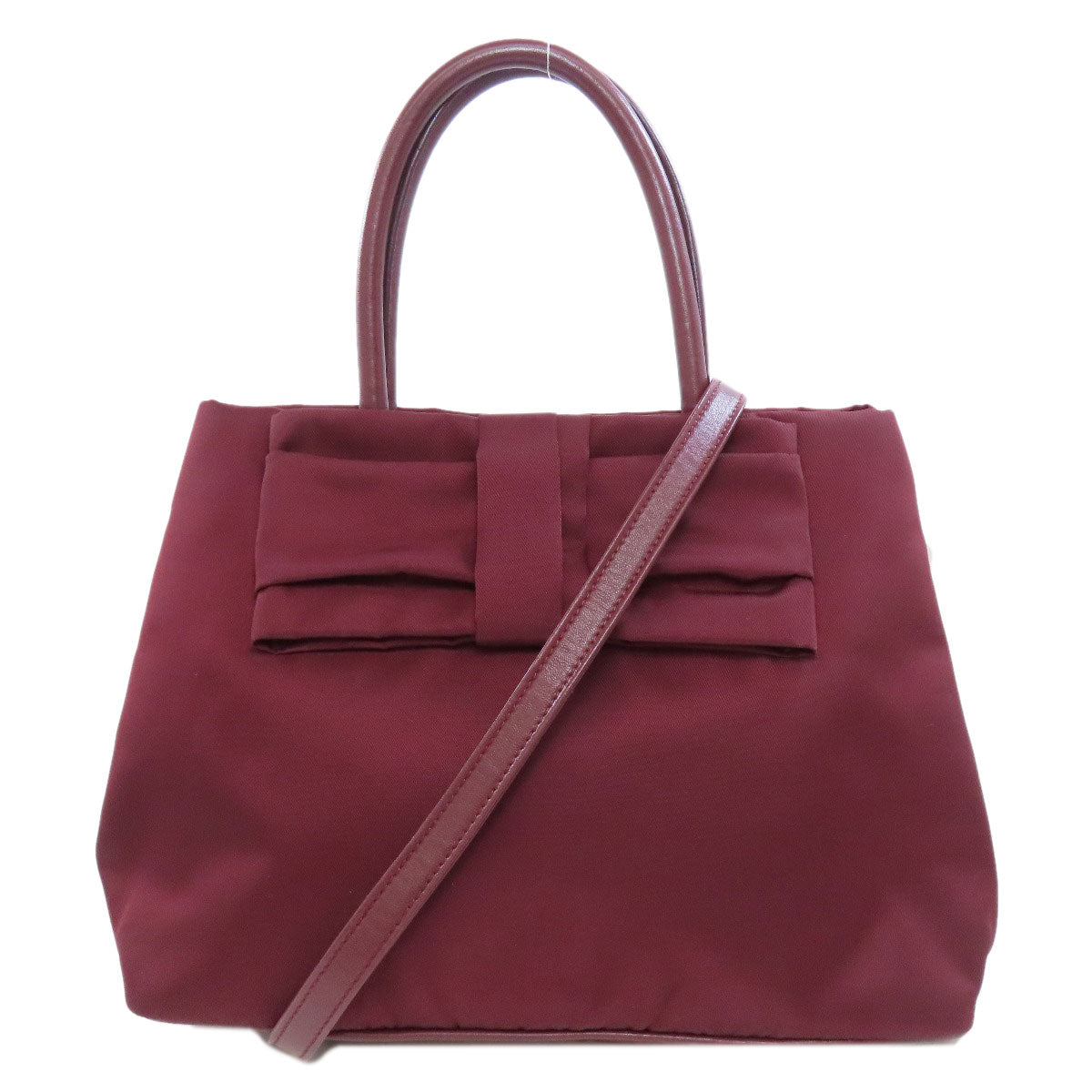 PRADA プラダ 1BG068 リボンモチーフ 2WAY ハンドバッグ ナイロン レディース 中古