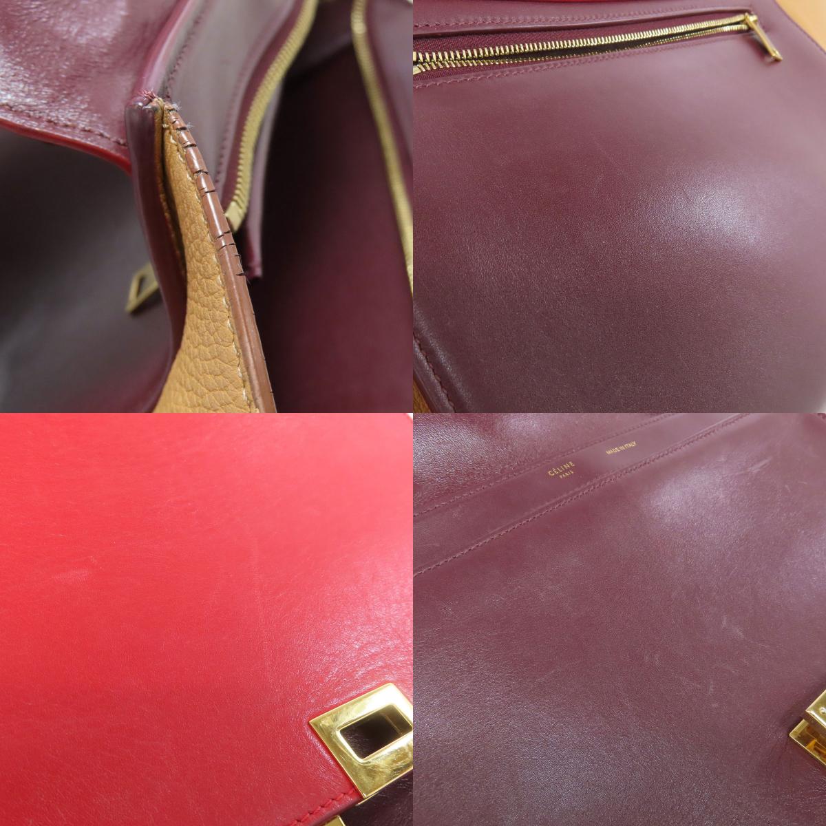 CELINE セリーヌ トラペーズ 2WAY ハンドバッグ レザー レディース 中古