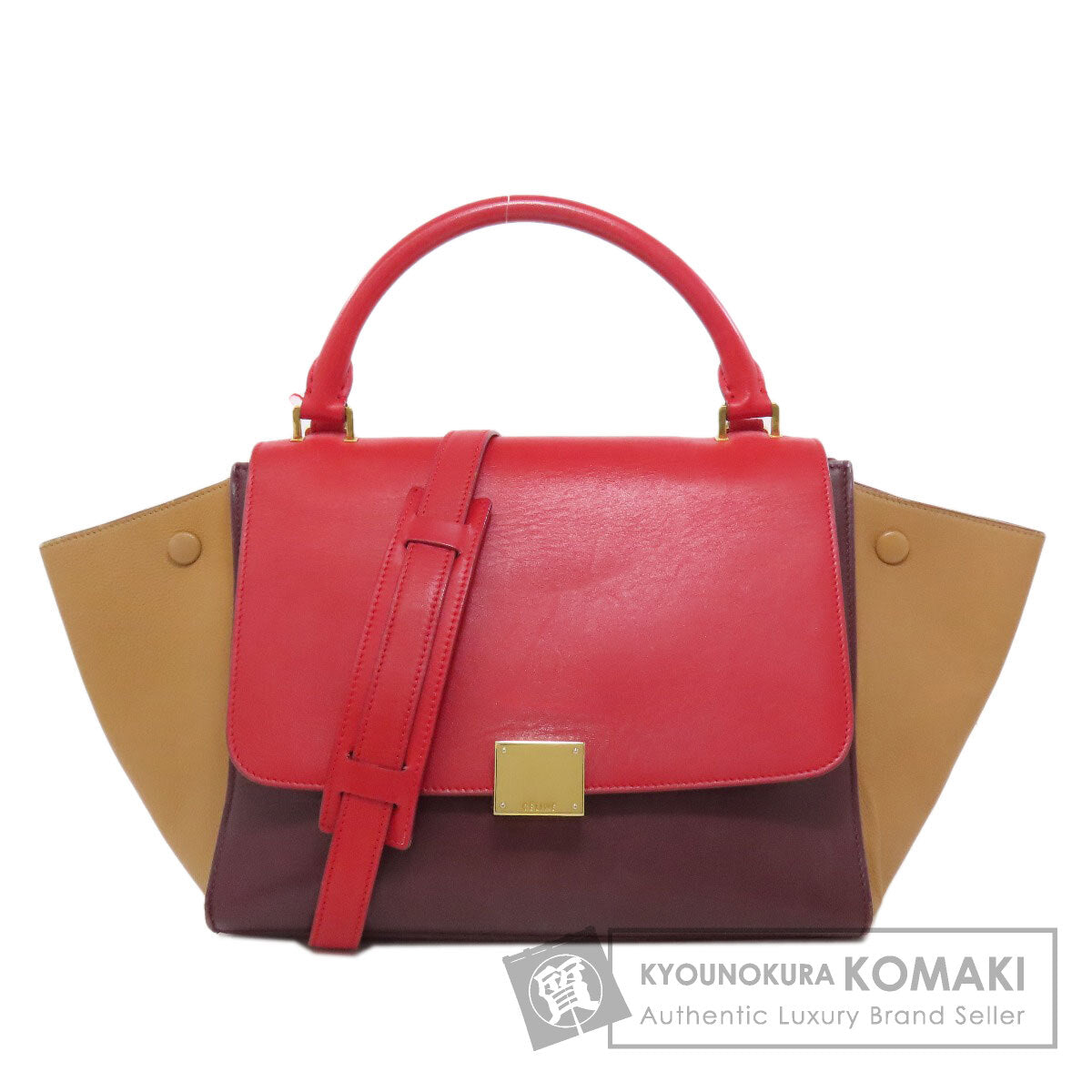 CELINE セリーヌ トラペーズ 2WAY ハンドバッグ レザー レディース 中古