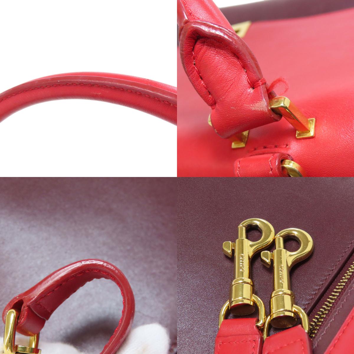 CELINE セリーヌ トラペーズ 2WAY ハンドバッグ レザー レディース 中古