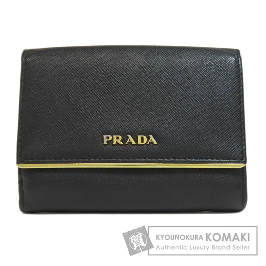 PRADA プラダ ロゴ 二つ折り財布（小銭入れあり） サフィアーノ レディース 中古