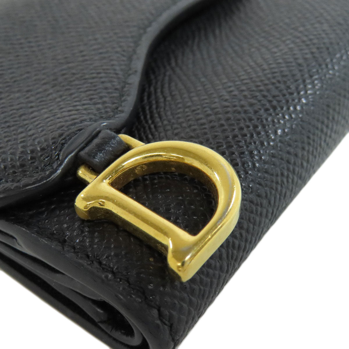 CHRISTIAN DIOR クリスチャンディオール サドル ロータス ウォレット 二つ折り財布（小銭入れあり） カーフ レディース 中古