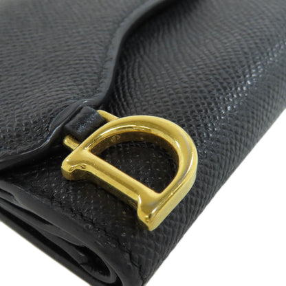 CHRISTIAN DIOR クリスチャンディオール サドル ロータス ウォレット 二つ折り財布（小銭入れあり） カーフ レディース 中古