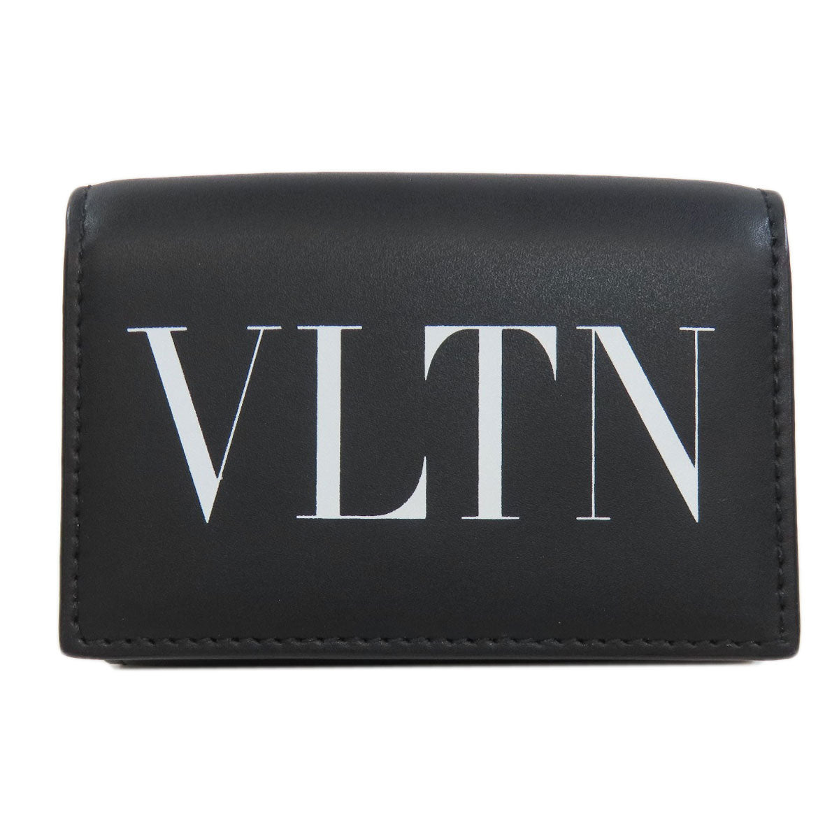 VALENTINO バレンティノ ロゴ 三つ折り財布 二つ折り財布（小銭入れあり） レザー レディース 中古