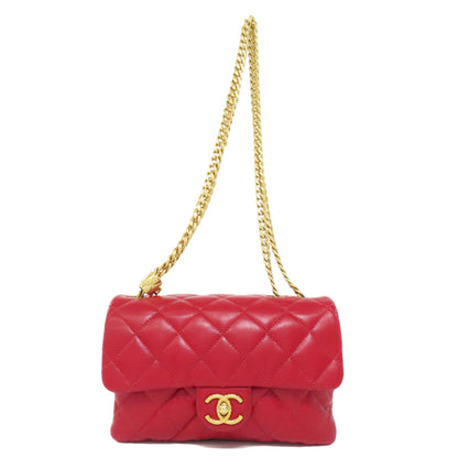 CHANEL シャネル チェーンショルダー マトラッセ ゴールド金具 ショルダーバッグ ラムスキン レディース 中古