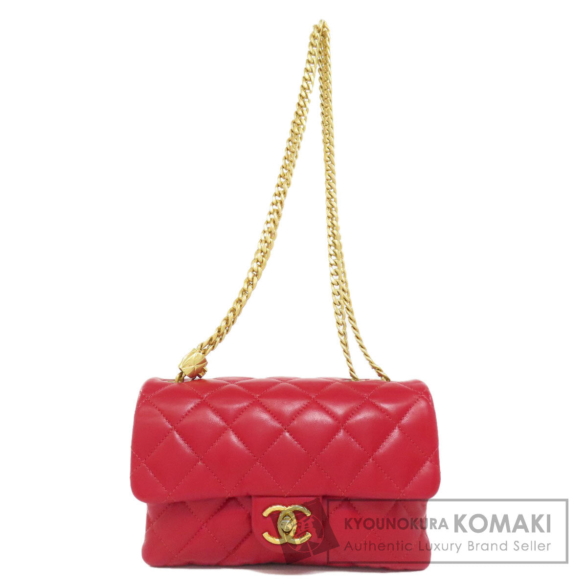 CHANEL シャネル チェーンショルダー マトラッセ ゴールド金具 ショルダーバッグ ラムスキン レディース 中古