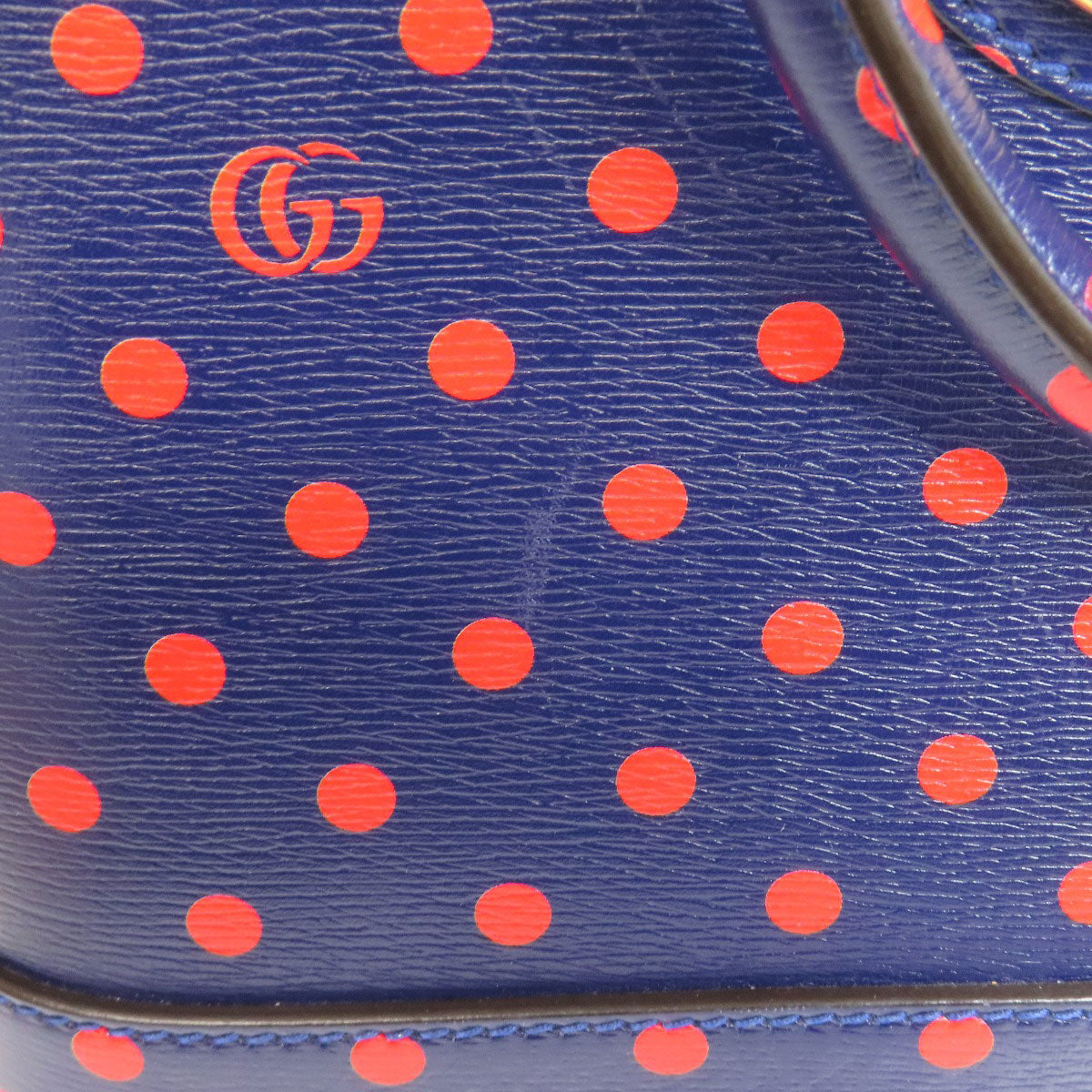 GUCCI グッチ 620850 ホースビット ドット柄 2WAY ハンドバッグ レザー レディース 中古