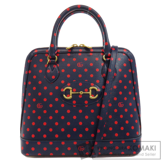 GUCCI グッチ 620850 ホースビット ドット柄 2WAY ハンドバッグ レザー レディース 中古