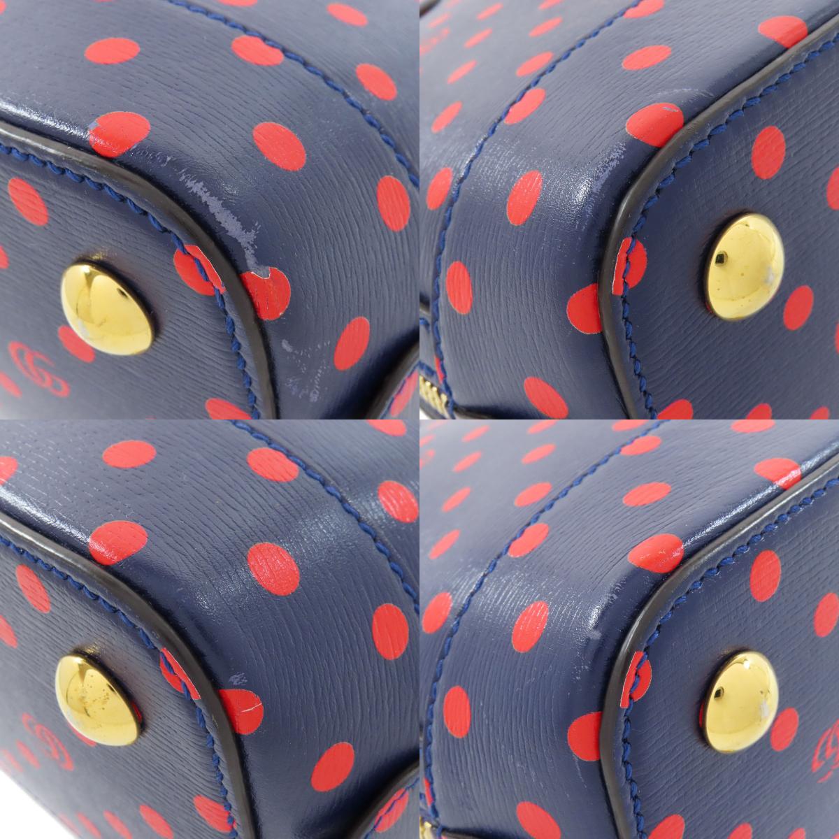 GUCCI グッチ 620850 ホースビット ドット柄 2WAY ハンドバッグ レザー レディース 中古