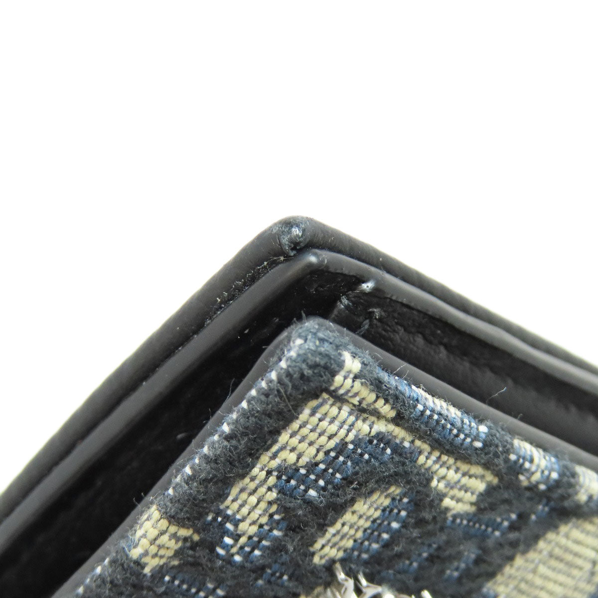 CHRISTIAN DIOR クリスチャンディオール トロッター柄 二つ折り財布（小銭入れあり） キャンバス レディース 中古