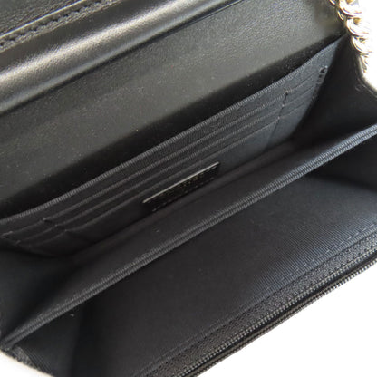 CHANEL シャネル チェーンウォレット ボーイシャネル ゴールド金具 長財布（小銭入れあり） グレインド カーフスキン レディース 中古