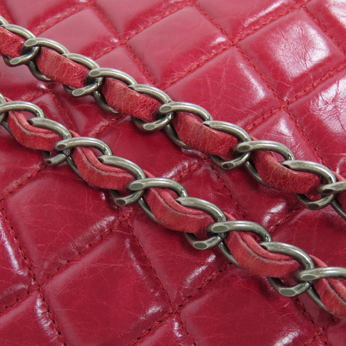 CHANEL シャネル チェーンショルダー ボーイシャネル シルバー金具 ショルダーバッグ カーフ レディース 中古