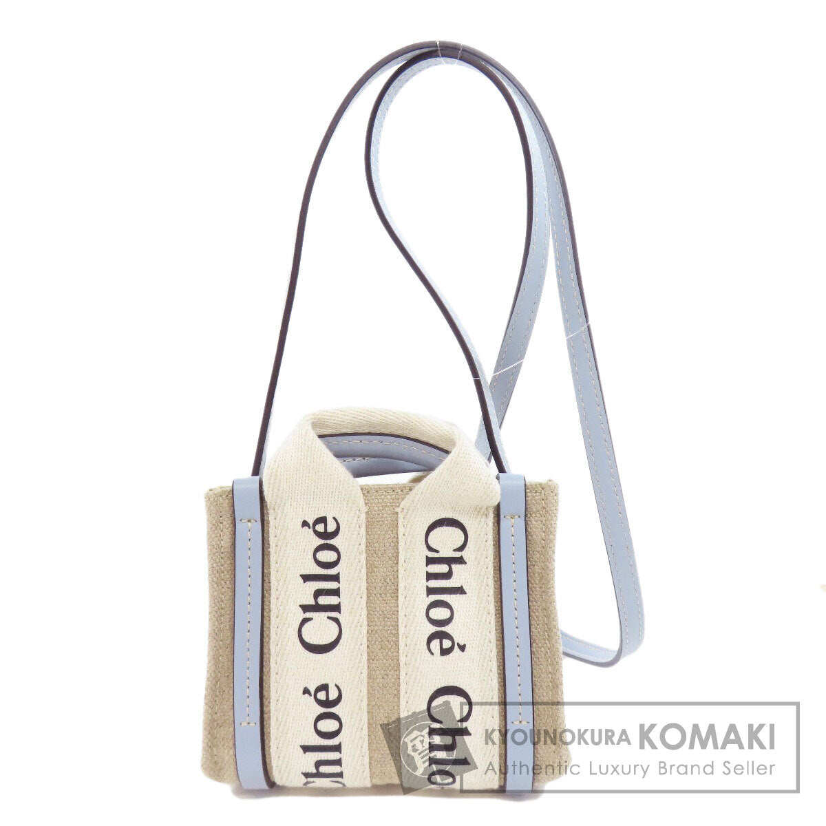CHLOE クロエ ウッディ ナノ 2WAY ハンドバッグ キャンバス レディース 中古