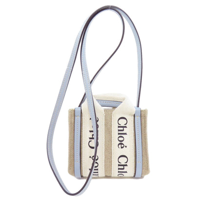 CHLOE クロエ ウッディ ナノ 2WAY ハンドバッグ キャンバス レディース 中古