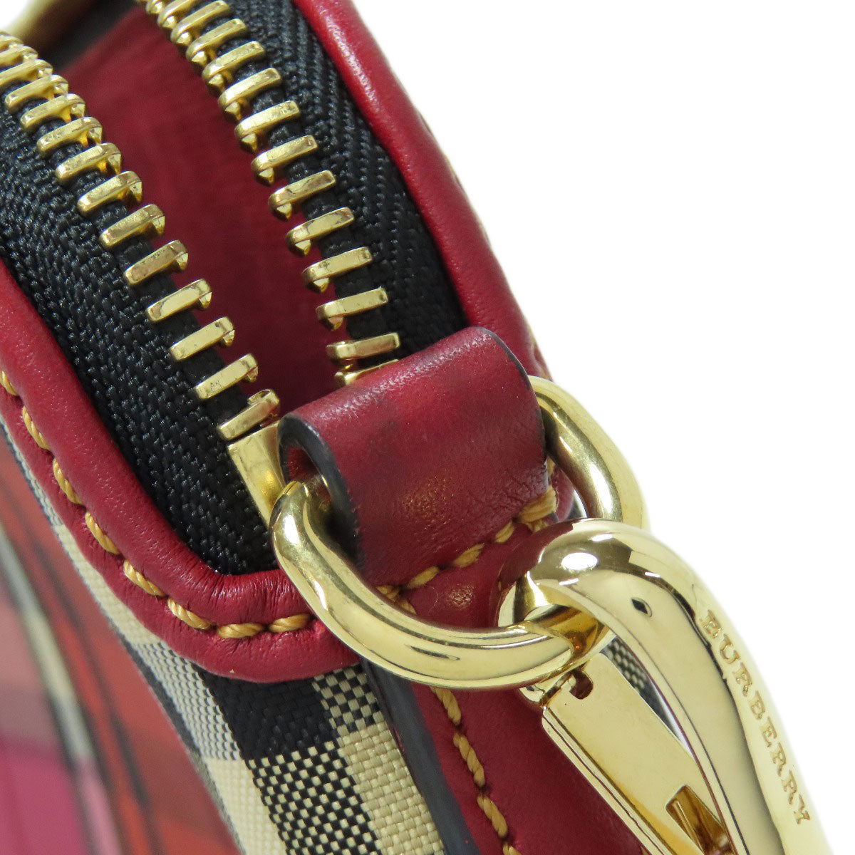 BURBERRY バーバリー チェック柄 ショルダーバッグ キャンバス レディース 中古
