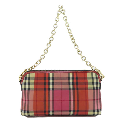 BURBERRY バーバリー チェック柄 ショルダーバッグ キャンバス レディース 中古