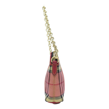 BURBERRY バーバリー チェック柄 ショルダーバッグ キャンバス レディース 中古
