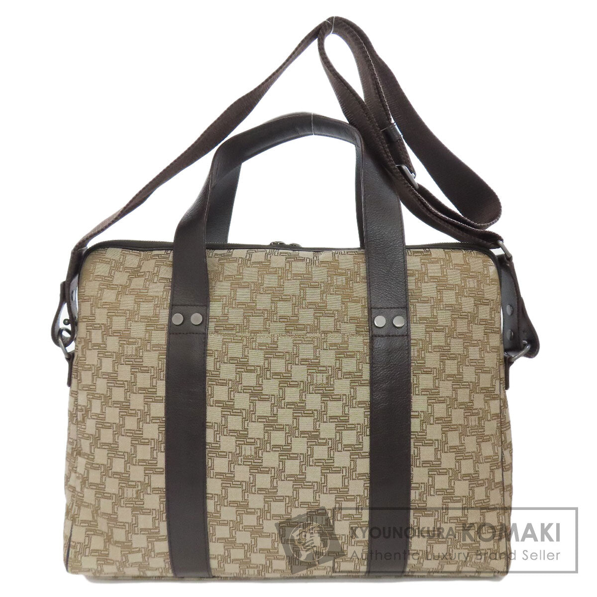 Dunhill ダンヒル ディーエイト 総柄 2WAY ビジネスバッグ キャンバス メンズ 中古