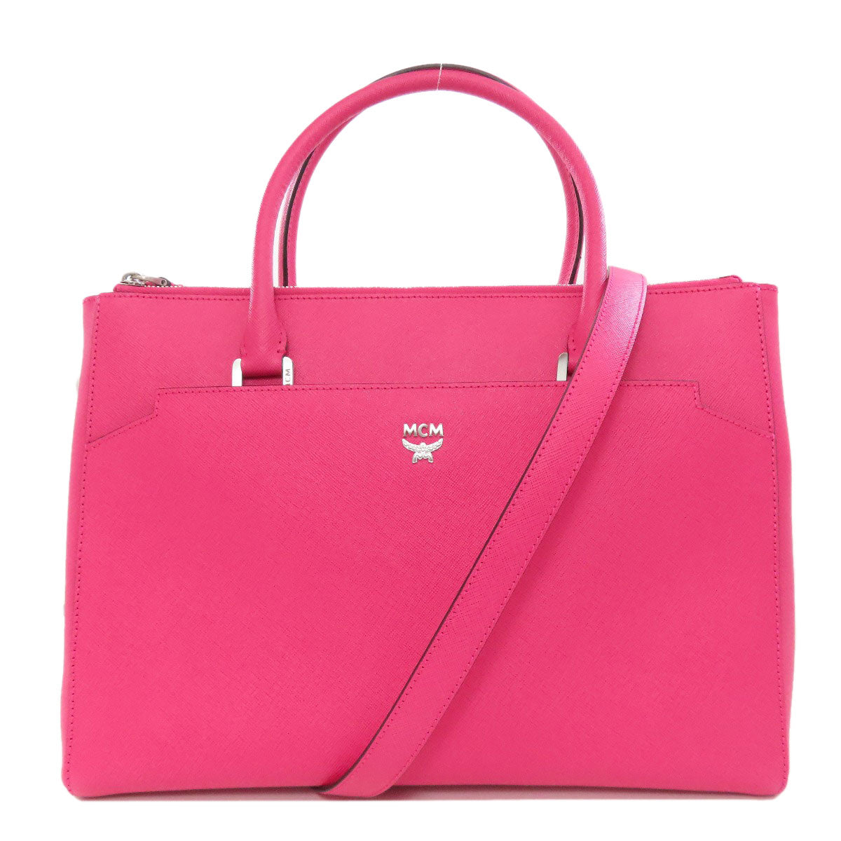 MCM エムシーエム ロゴ 2WAY トートバッグ レザー レディース 中古