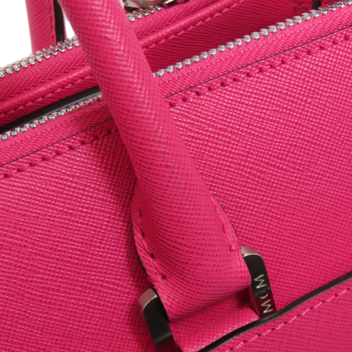 MCM エムシーエム ロゴ 2WAY トートバッグ レザー レディース 中古