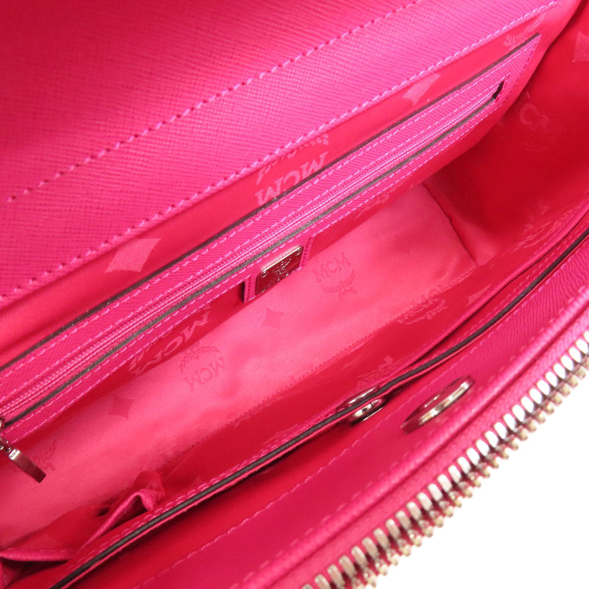 MCM エムシーエム ロゴ 2WAY トートバッグ レザー レディース 中古