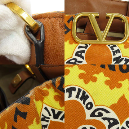 VALENTINO バレンティノ Vロゴ ミニバンダナプリント 2WAY ハンドバッグ キャンバス レディース 中古