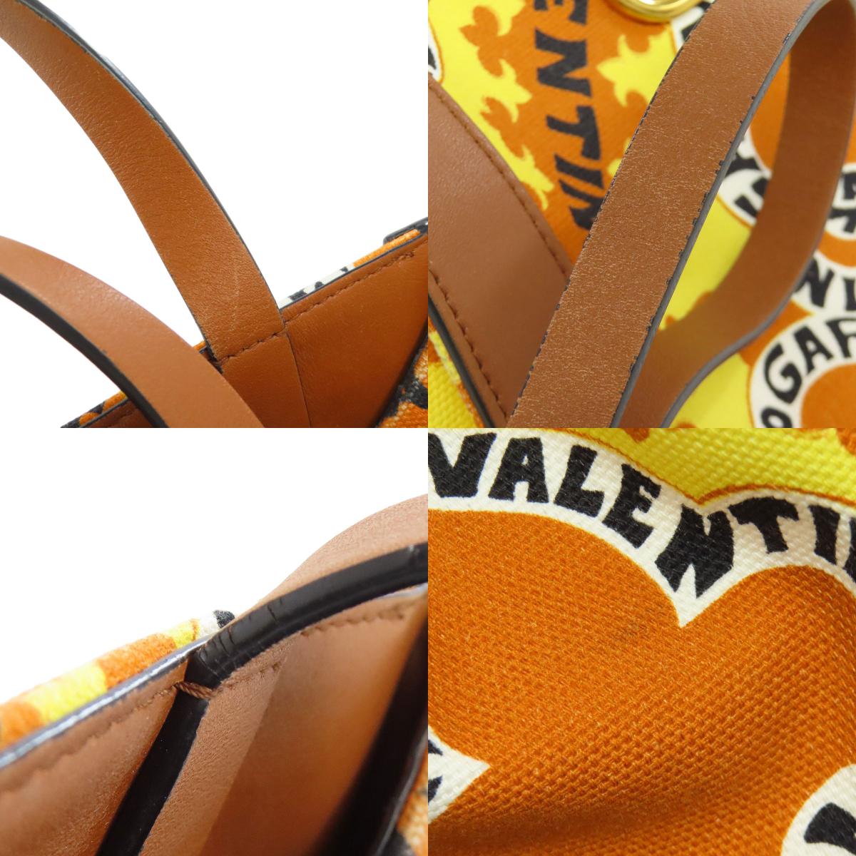 VALENTINO バレンティノ Vロゴ ミニバンダナプリント 2WAY ハンドバッグ キャンバス レディース 中古