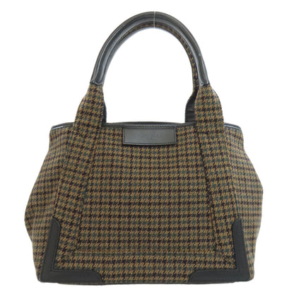 BALENCIAGA バレンシアガ 339933 ネイビーカバス ハンドバッグ ウール レディース 中古