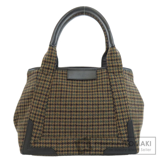 BALENCIAGA バレンシアガ 339933 ネイビーカバス ハンドバッグ ウール レディース 中古