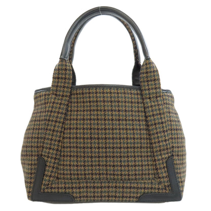 BALENCIAGA バレンシアガ 339933 ネイビーカバス ハンドバッグ ウール レディース 中古