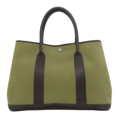 HERMES エルメス ガーデンパーティPM シルバー金具 トートバッグ トワルオフィシェ レディース 中古