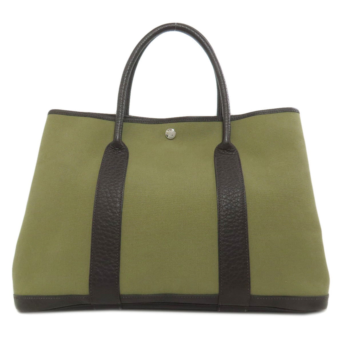 HERMES エルメス ガーデンパーティPM シルバー金具 トートバッグ トワルオフィシェ レディース 中古