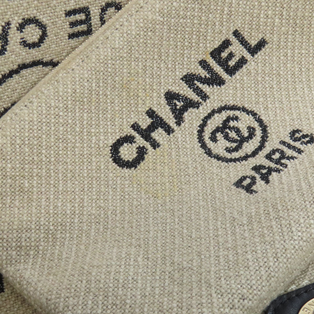 CHANEL シャネル ドーヴィル ゴールド金具 トートバッグ キャンバス レディース 中古