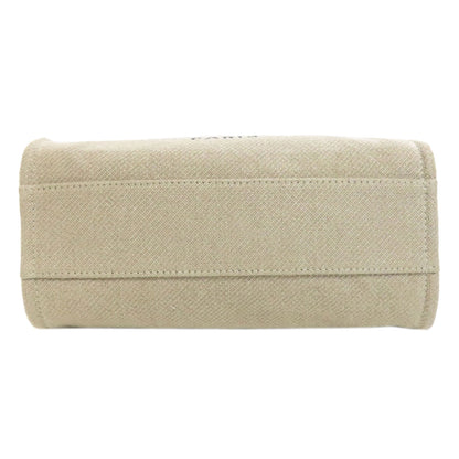 CHANEL シャネル ドーヴィル ゴールド金具 トートバッグ キャンバス レディース 中古