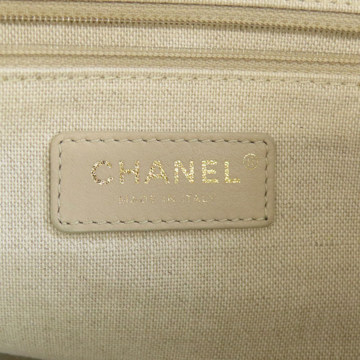 CHANEL シャネル ドーヴィル ゴールド金具 トートバッグ キャンバス レディース 中古