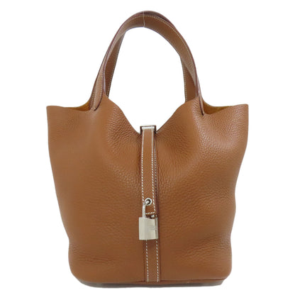 HERMES エルメス ピコタンロックMM ゴールド シルバー金具 ハンドバッグ トリヨン レディース 中古