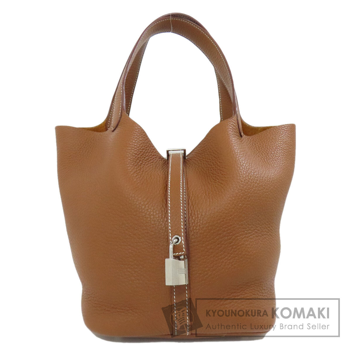 HERMES エルメス ピコタンロックMM ゴールド シルバー金具 ハンドバッグ トリヨン レディース 中古