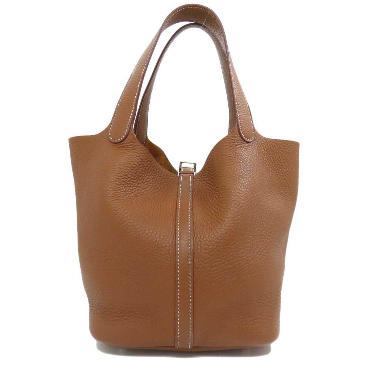 HERMES エルメス ピコタンロックMM ゴールド シルバー金具 ハンドバッグ トリヨン レディース 中古