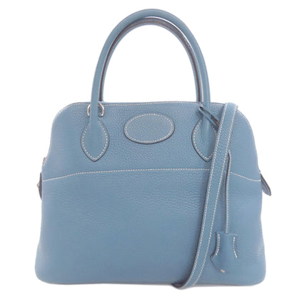 HERMES エルメス ボリード31 ブルージーン シルバー金具 ハンドバッグ トリヨン レディース 中古