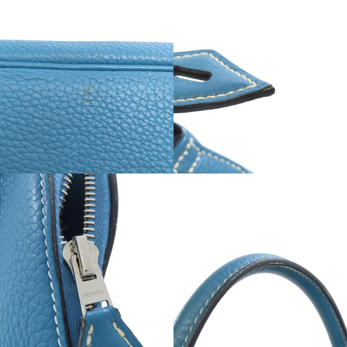 HERMES エルメス ボリード31 ブルージーン シルバー金具 ハンドバッグ トリヨン レディース 中古