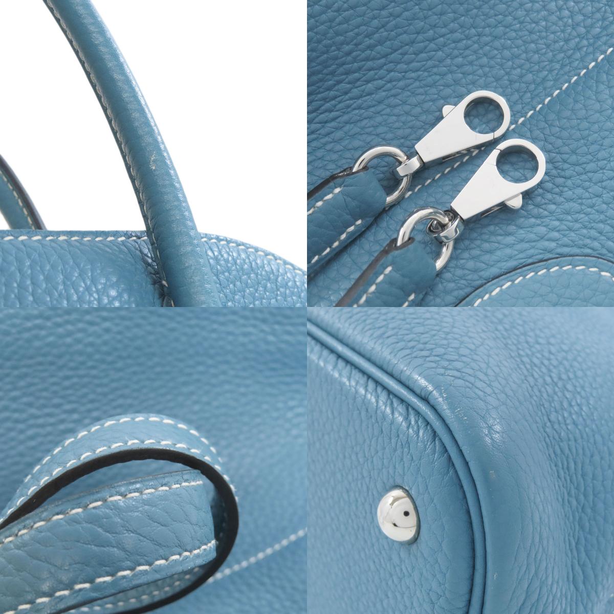 HERMES エルメス ボリード31 ブルージーン シルバー金具 ハンドバッグ トリヨン レディース 中古