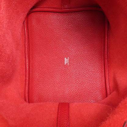 HERMES エルメス ピコタンロックMM ルージュカザック シルバー金具 ハンドバッグ トリヨン レディース 中古