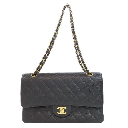 CHANEL シャネル チェーンショルダー ゴールド金具 ショルダーバッグ グレインド カーフスキン レディース 中古